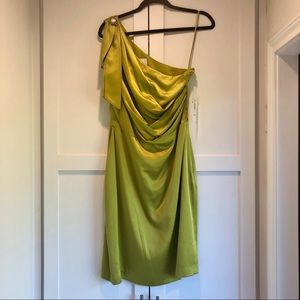 Badgley Mischka Citrus Satin Cocktail Dress